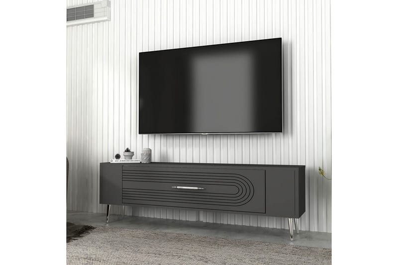 Mirel Tv-bänk 120 cm - Antracit/Silver - Möbler - Vardagsrum - Tv-möbler & mediamöbler - Tv-bänkar