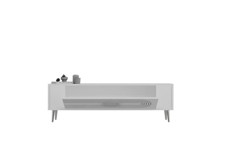 Mirel Tv-bänk 120 cm - Vit/Silver - Möbler - Vardagsrum - Tv-möbler & mediamöbler - Tv-bänkar