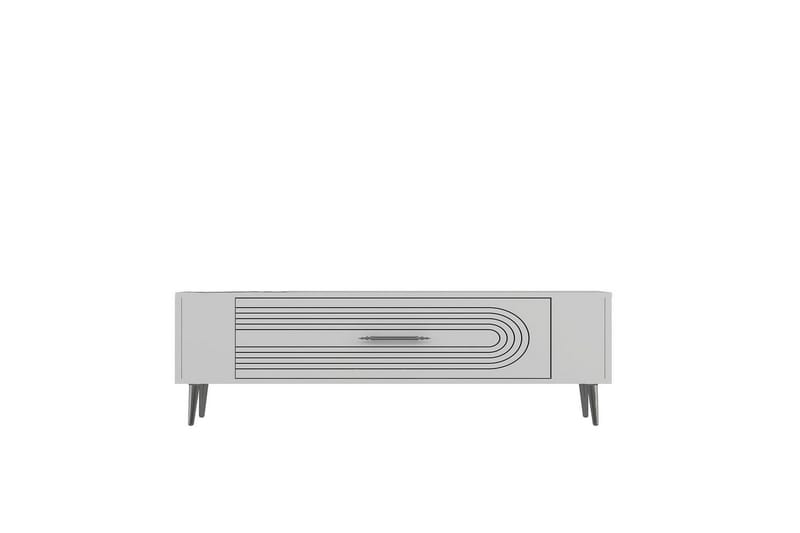 Mirel Tv-bänk 120 cm - Vit/Silver - Möbler - Vardagsrum - Tv-möbler & mediamöbler - Tv-bänkar