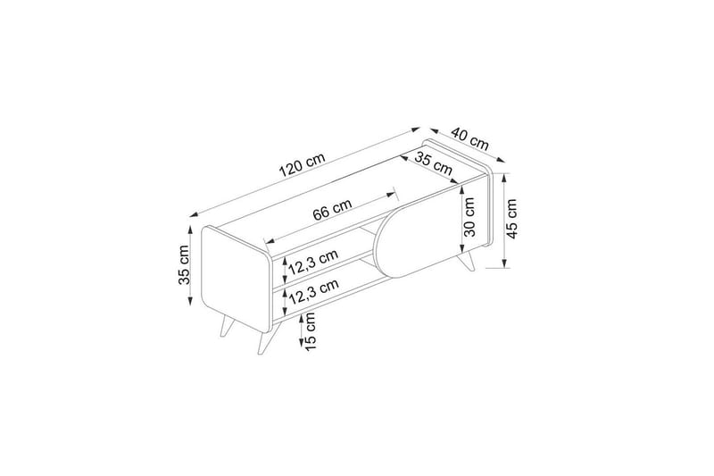 Mirra Tv-bänk 120 cm - Blå/Vit - Möbler - Vardagsrum - Tv-möbler & mediamöbler - Tv-bänkar