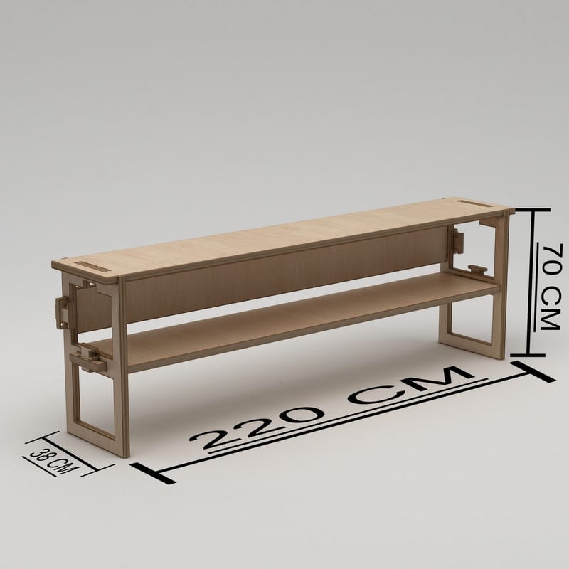 Mopira TV-bänk 220 cm - Naturträ - Möbler - Vardagsrum - Tv-möbler & mediamöbler - Tv-väggfästen & mediastativ - Tv stativ & väggfästen