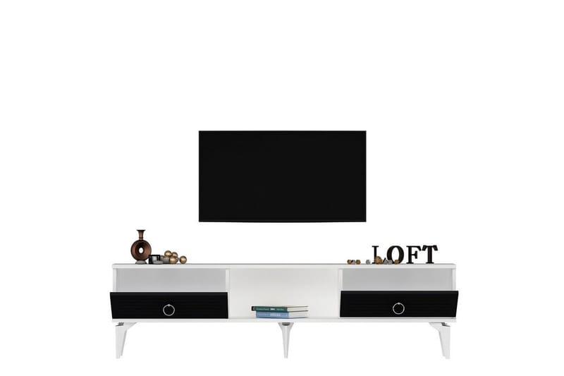 Mula Tv-bänk 150 cm - Vit/Antracit - Möbler - Vardagsrum - Tv-möbler & mediamöbler - Tv-bänkar