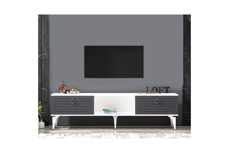 Mula Tv-bänk 150 cm - Vit/Antracit - Möbler - Vardagsrum - Tv-möbler & mediamöbler - Tv-bänkar