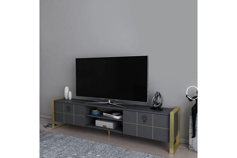 Munetaka Tv-bänk 184 cm - Antracit/Guld - Möbler - Vardagsrum - Tv-möbler & mediamöbler - Tv-bänkar