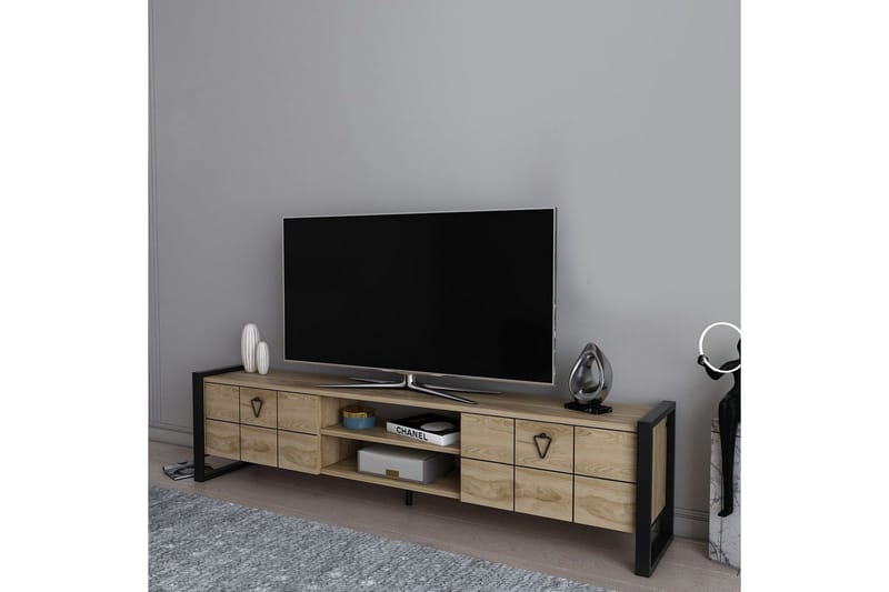 Munetaka Tv-bänk 184 cm - Ek/Svart - Möbler - Vardagsrum - Tv-möbler & mediamöbler - Tv-bänkar