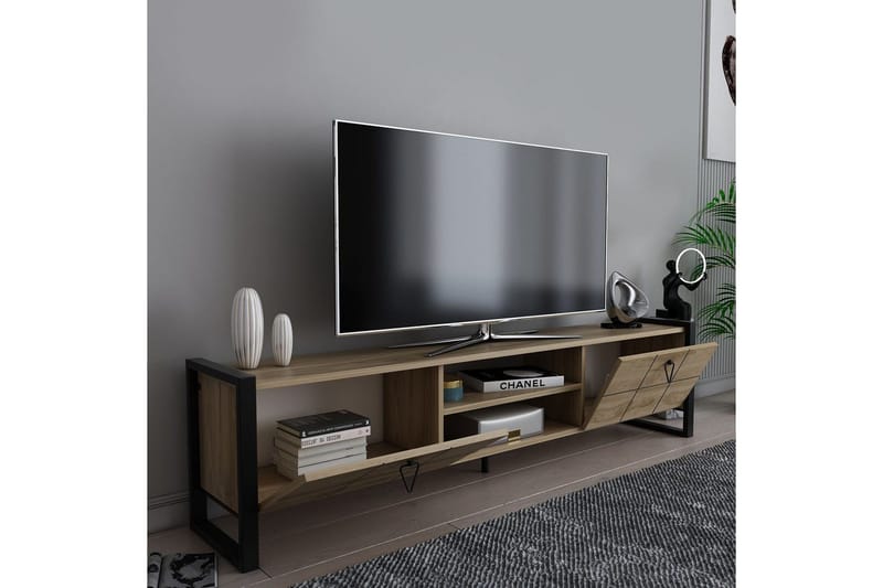 Munetaka Tv-bänk 184 cm - Ek/Svart - Möbler - Vardagsrum - Tv-möbler & mediamöbler - Tv-bänkar