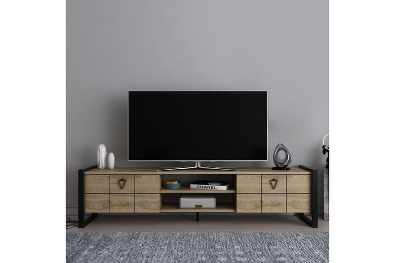 Munetaka Tv-bänk 184 cm - Ek/Svart - Möbler - Vardagsrum - Tv-möbler & mediamöbler - Tv-bänkar