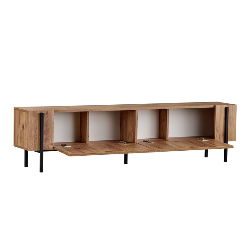Nexus TV-bänk 180 cm - Atlantic Pine och svart - Möbler - Vardagsrum - Tv-möbler & mediamöbler - Tv-väggfästen & mediastativ - Tv stativ & väggfästen