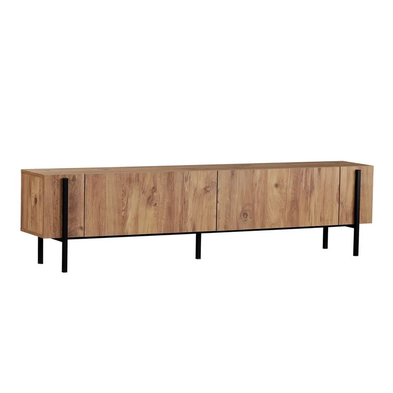 Nexus TV-bänk 180 cm - Atlantic Pine och svart - Möbler - Vardagsrum - Tv-möbler & mediamöbler - Tv-väggfästen & mediastativ - Tv stativ & väggfästen