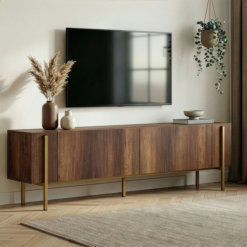 Nexus TV-bänk 180 cm - Barok Walnut Gold - Möbler - Vardagsrum - Tv-möbler & mediamöbler - Tv-väggfästen & mediastativ - Tv stativ & väggfästen