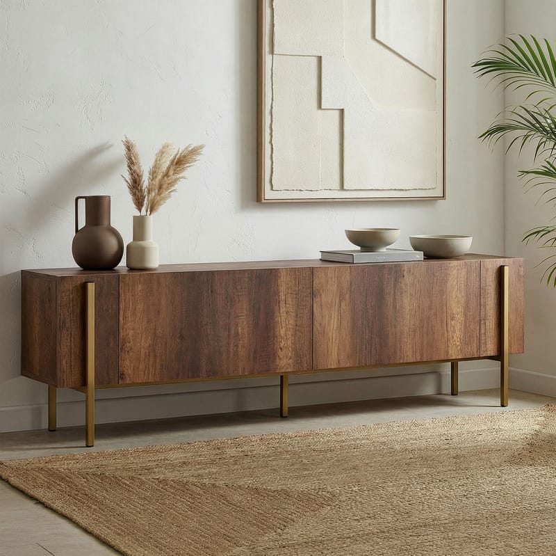 Nexus TV-bänk 180 cm - Barok Walnut Gold - Möbler - Vardagsrum - Tv-möbler & mediamöbler - Tv-väggfästen & mediastativ - Tv stativ & väggfästen