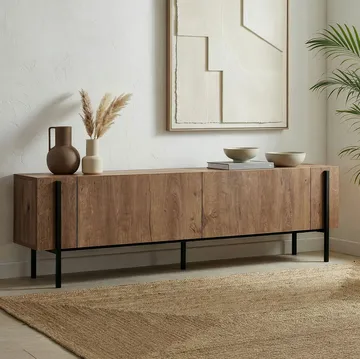 Nexus TV-bänk 180 cm - Kafkas Oak och Black - Möbler - Vardagsrum - Tv-möbler & mediamöbler - Tv-bänkar