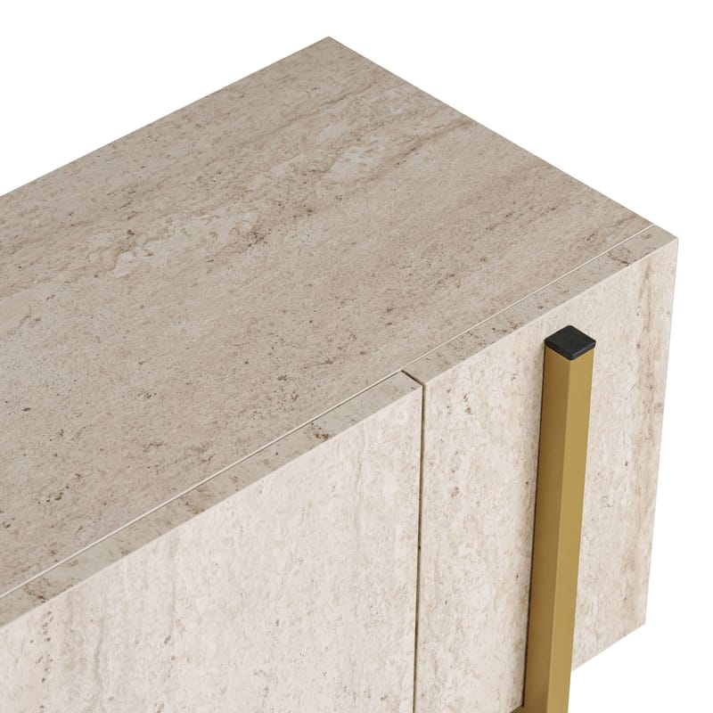 Nexus TV-bänk 180 cm - Travertin och guld - Möbler - Vardagsrum - Tv-möbler & mediamöbler - Tv-väggfästen & mediastativ - Tv stativ & väggfästen