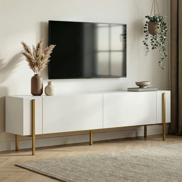 Nexus TV-bänk 180 cm - Vitt och guld - Möbler - Vardagsrum - Tv-möbler & mediamöbler - Tv-bänkar