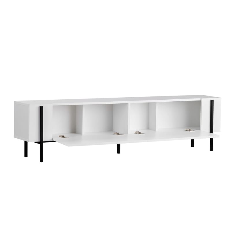 Nexus TV-bänk 180 cm - Wood Black och Black - Möbler - Vardagsrum - Tv-möbler & mediamöbler - Tv-väggfästen & mediastativ - Tv stativ & väggfästen