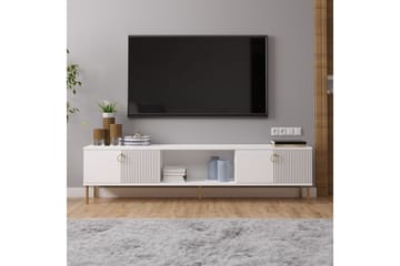 Neyra Golvstående Tv-bänk 180 cm med Förvaring i Målat Trä - Vit - Möbler - Vardagsrum - Tv-möbler & mediamöbler - Tv-bänkar