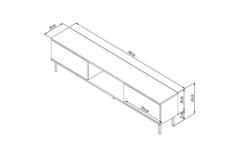 Neyra Tv-bänk 180 cm - Vit - Möbler - Vardagsrum - Tv-möbler & mediamöbler - Tv-bänkar