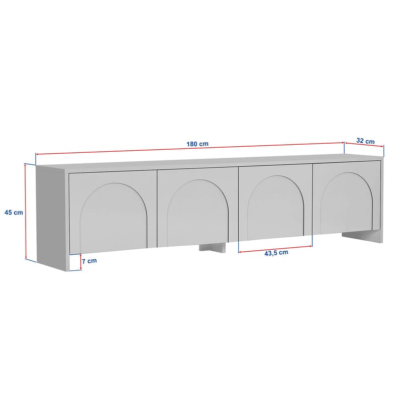 Nomira TV-bänk 180 cm - Vit - Möbler - Vardagsrum - Tv-möbler & mediamöbler - Tv-väggfästen & mediastativ - Tv stativ & väggfästen