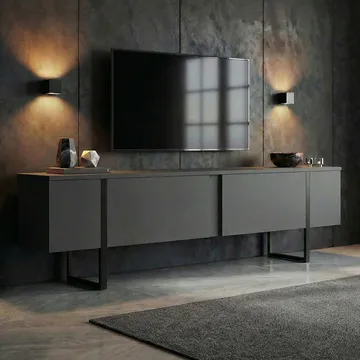 Nopira TV-bänk 180 cm - Antracit och svart - Möbler - Vardagsrum - Tv-möbler & mediamöbler - Tv-bänkar