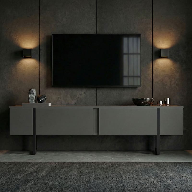 Nopira TV-bänk 180 cm - Antracit/Svart - Möbler - Vardagsrum - Tv-möbler & mediamöbler - Tv-bänkar