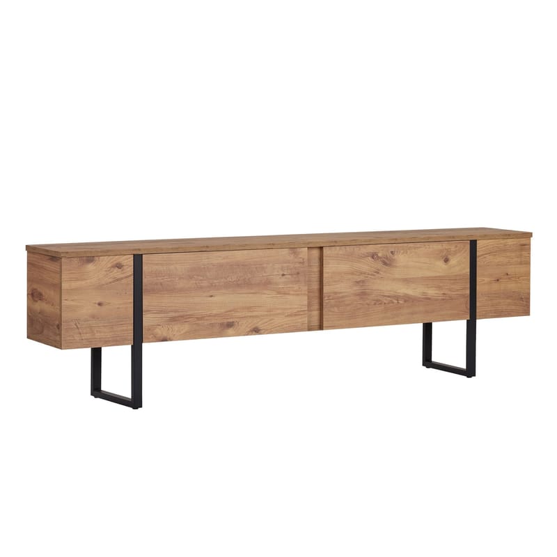 Nopira TV-bänk 180 cm - Atlantic Pine och svart - Möbler - Vardagsrum - Tv-möbler & mediamöbler - Tv-väggfästen & mediastativ - Tv stativ & väggfästen