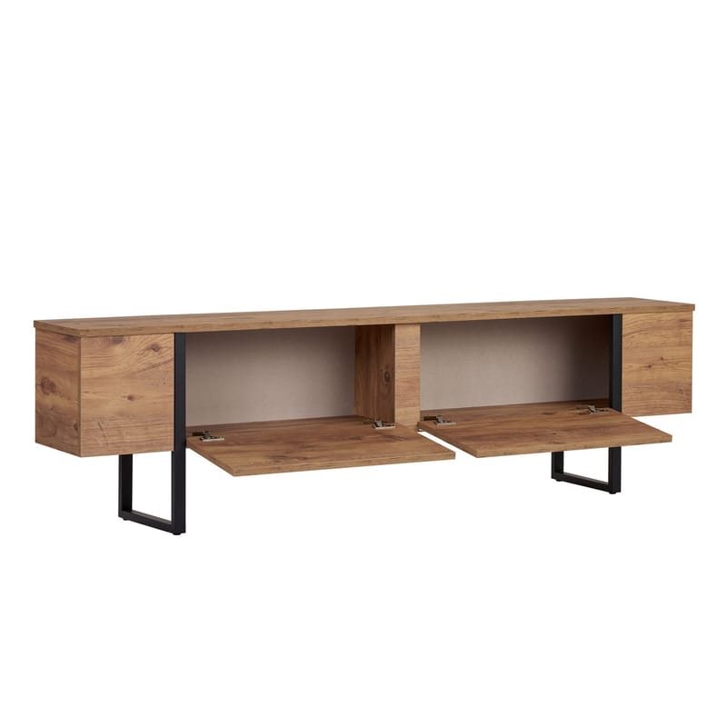 Nopira TV-bänk 180 cm - Atlantic Pine och svart - Möbler - Vardagsrum - Tv-möbler & mediamöbler - Tv-väggfästen & mediastativ - Tv stativ & väggfästen