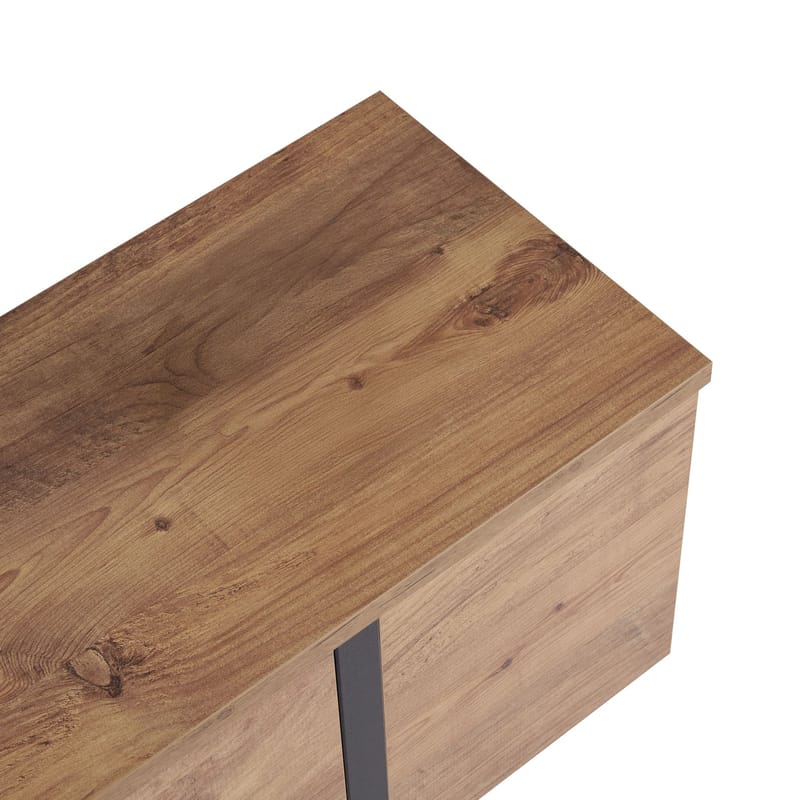 Nopira TV-bänk 180 cm - Atlantic Pine och svart - Möbler - Vardagsrum - Tv-möbler & mediamöbler - Tv-väggfästen & mediastativ - Tv stativ & väggfästen
