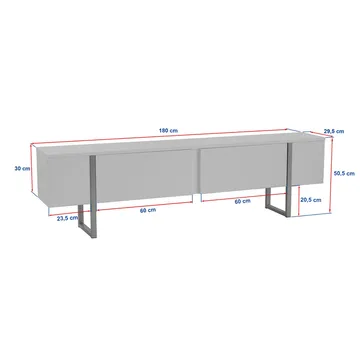 Nopira TV-bänk 180 cm - Vit och svart - Möbler - Vardagsrum - Tv-möbler & mediamöbler - Tv-bänkar