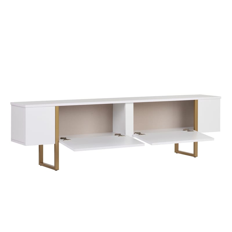 Nopira TV-bänk 180 cm - Vitt och guld - Möbler - Vardagsrum - Tv-möbler & mediamöbler - Tv-väggfästen & mediastativ - Tv stativ & väggfästen