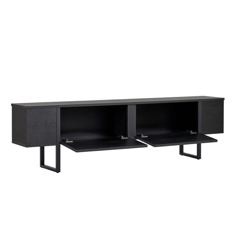 Nopira TV-bänk 180 cm - Wood Black och Black - Möbler - Vardagsrum - Tv-möbler & mediamöbler - Tv-väggfästen & mediastativ - Tv stativ & väggfästen