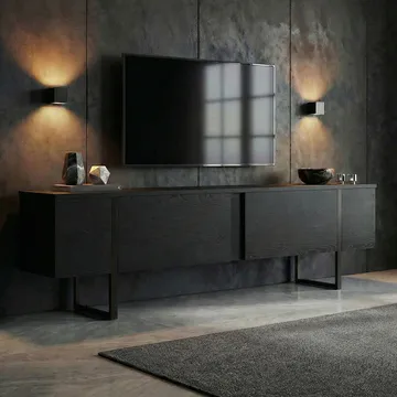 Nopira TV-bänk 180 cm - Wood Black och Black - Möbler - Vardagsrum - Tv-möbler & mediamöbler - Tv-bänkar