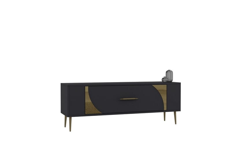 Olyra Tv-bänk 120 cm, Antracit/Guld