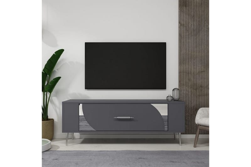 Olyra Tv-bänk 120 cm - Antracit/Silver - Möbler - Vardagsrum - Tv-möbler & mediamöbler - Tv-bänkar