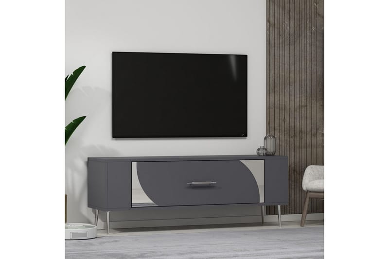 Olyra Tv-bänk 120 cm - Antracit/Silver - Möbler - Vardagsrum - Tv-möbler & mediamöbler - Tv-bänkar