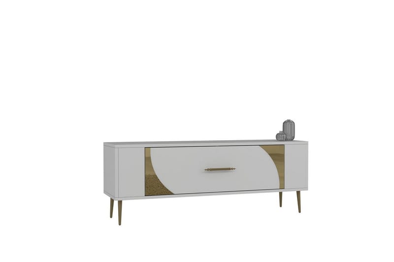 Olyra Tv-bänk 120 cm - Vit/Guld - Möbler - Vardagsrum - Tv-möbler & mediamöbler - Tv-bänkar