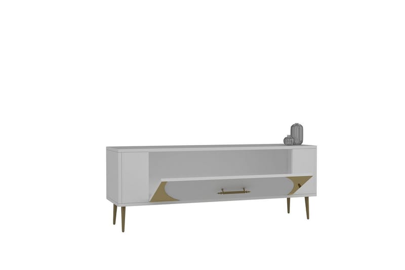 Olyra Tv-bänk 120 cm - Vit/Guld - Möbler - Vardagsrum - Tv-möbler & mediamöbler - Tv-bänkar