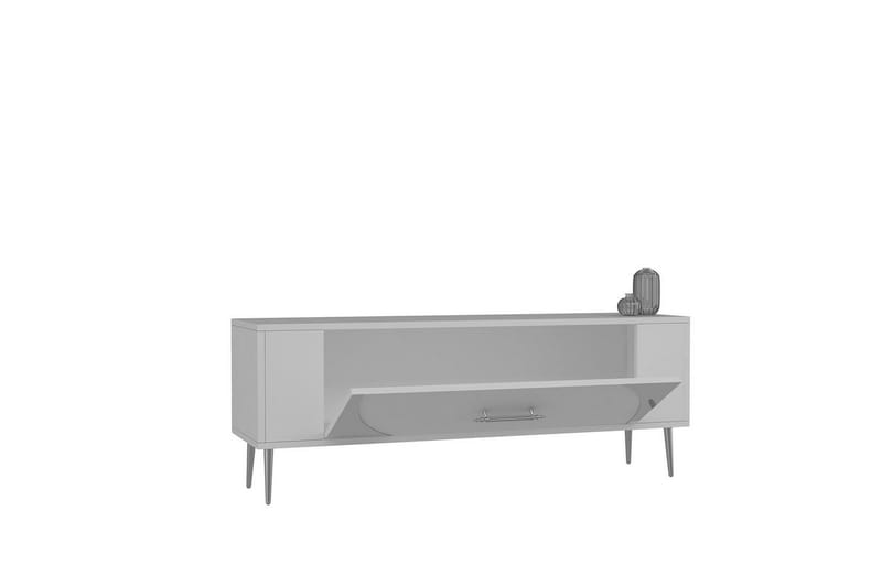 Olyra Tv-bänk 120 cm - Vit/Silver - Möbler - Vardagsrum - Tv-möbler & mediamöbler - Tv-bänkar