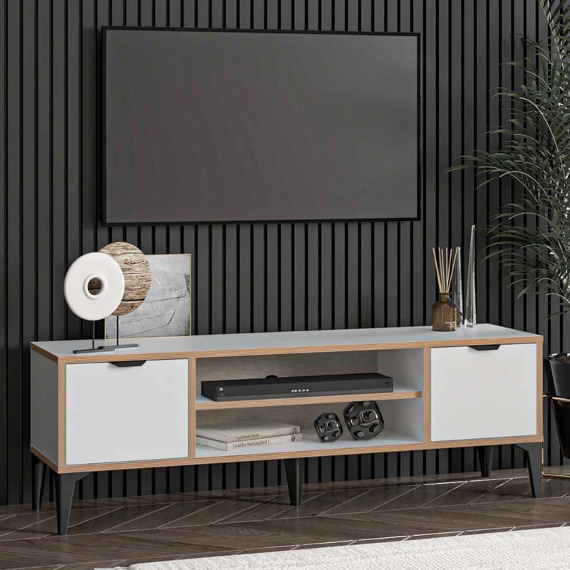 Olyros Tv-bänk 140 cm - Vit - Möbler - Vardagsrum - Tv-möbler & mediamöbler - Tv-väggfästen & mediastativ - Tv stativ & väggfästen
