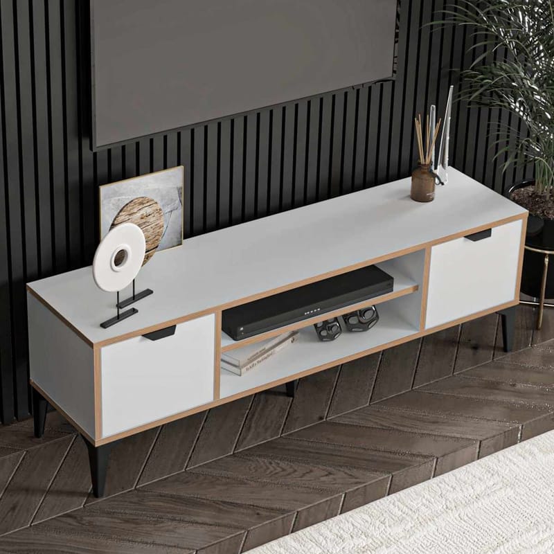 Olyros Tv-bänk 140 cm - Vit - Möbler - Vardagsrum - Tv-möbler & mediamöbler - Tv-väggfästen & mediastativ - Tv stativ & väggfästen