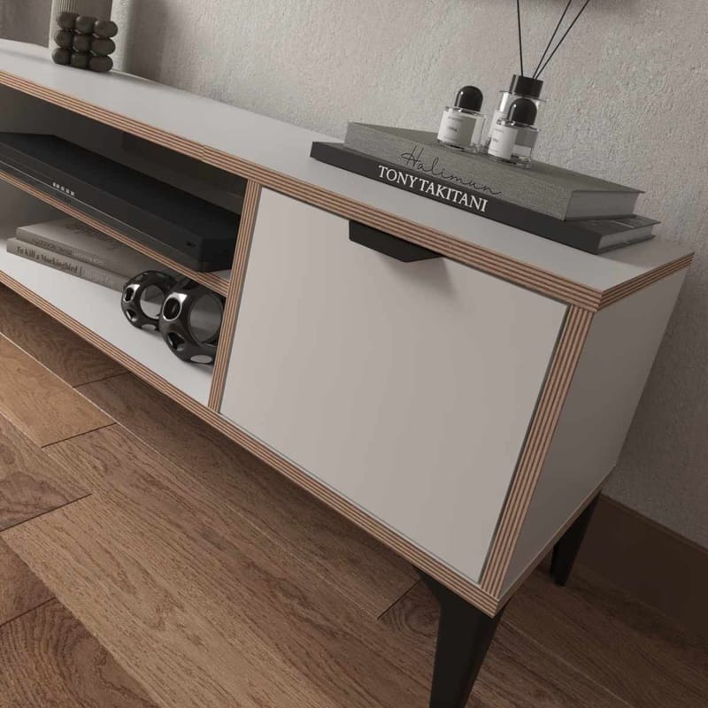 Olyros Tv-bänk 140 cm - Vit - Möbler - Vardagsrum - Tv-möbler & mediamöbler - Tv-väggfästen & mediastativ - Tv stativ & väggfästen