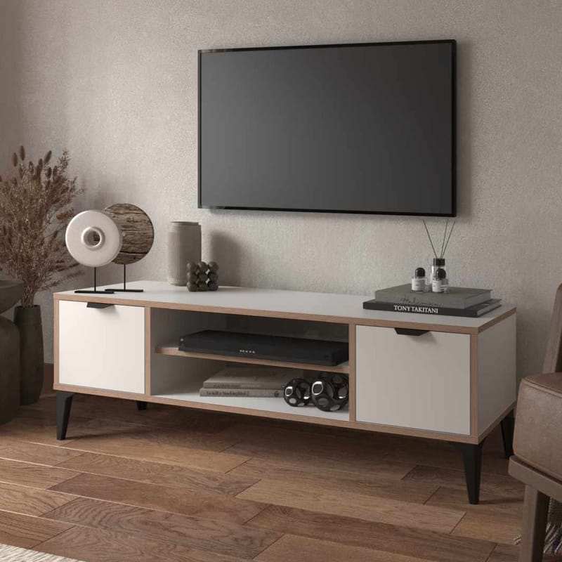Olyros Tv-bänk 140 cm - Vit - Möbler - Vardagsrum - Tv-möbler & mediamöbler - Tv-väggfästen & mediastativ - Tv stativ & väggfästen