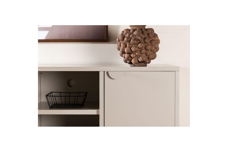 Piring Golvstående TV-bänk 120 cm med Förvaring i Metall - Beige - Möbler - Vardagsrum - Tv-möbler & mediamöbler - Tv-bänkar