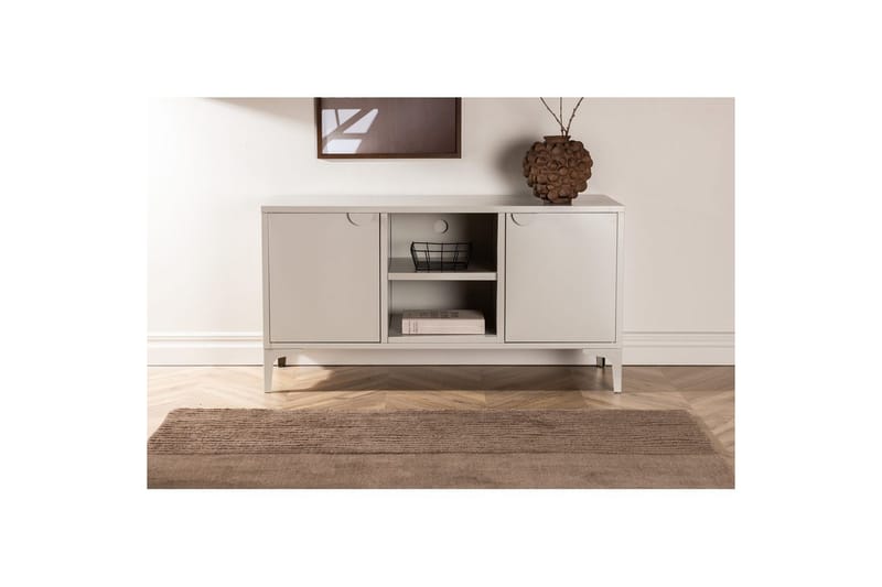 Piring Golvstående TV-bänk 120 cm med Förvaring i Metall - Beige - Möbler - Vardagsrum - Tv-möbler & mediamöbler - Tv-bänkar