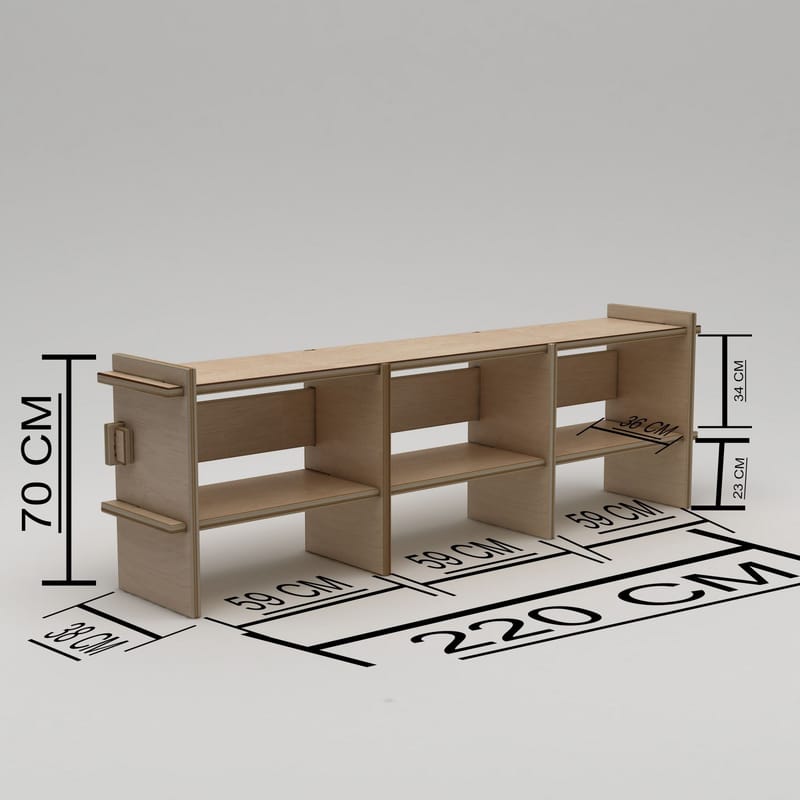 Ropira TV-bänk 220 cm - Naturträ - Möbler - Vardagsrum - Tv-möbler & mediamöbler - Tv-väggfästen & mediastativ - Tv stativ & väggfästen