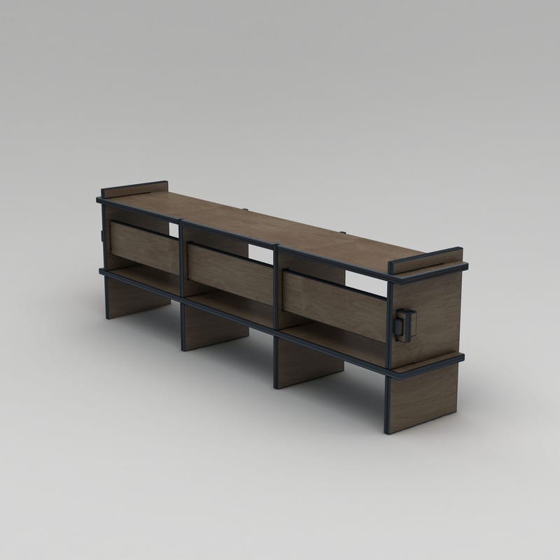 Ropira TV-bänk 220 cm - Valnöt - Möbler - Vardagsrum - Tv-möbler & mediamöbler - Tv-väggfästen & mediastativ - Tv stativ & väggfästen