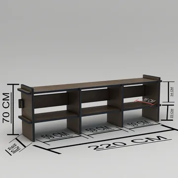 Ropira TV-bänk 220 cm - Valnöt - Möbler - Vardagsrum - Tv-möbler & mediamöbler - Tv-bänkar