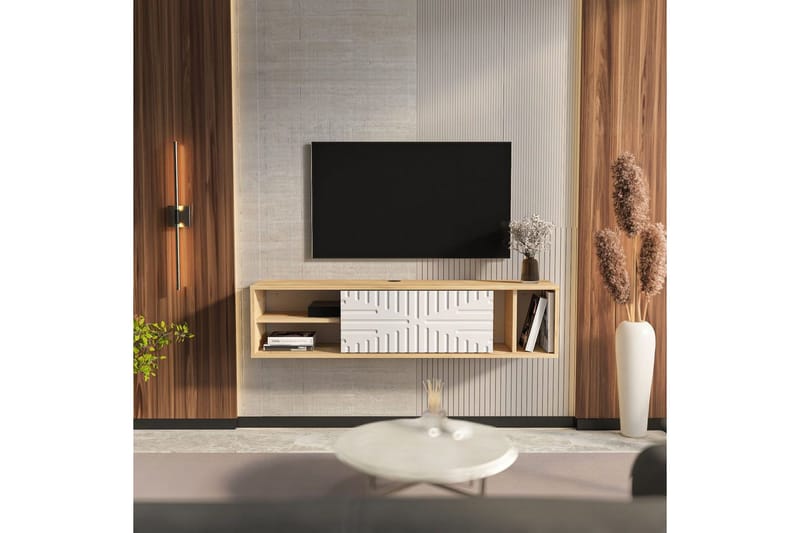 Saller Tv-bänk 140 cm - Ek/Vit - Möbler - Vardagsrum - Tv-möbler & mediamöbler - Tv-bänkar