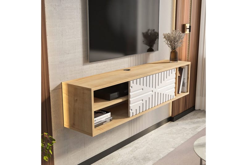 Saller Tv-bänk 140 cm - Ek/Vit - Möbler - Vardagsrum - Tv-möbler & mediamöbler - Tv-bänkar