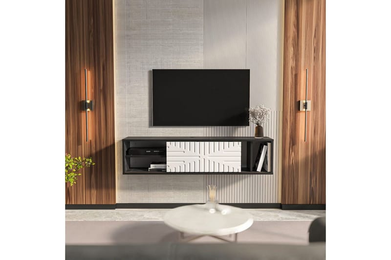 Saller Tv-bänk 140 cm - Svart/Vit - Möbler - Vardagsrum - Tv-möbler & mediamöbler - Tv-bänkar