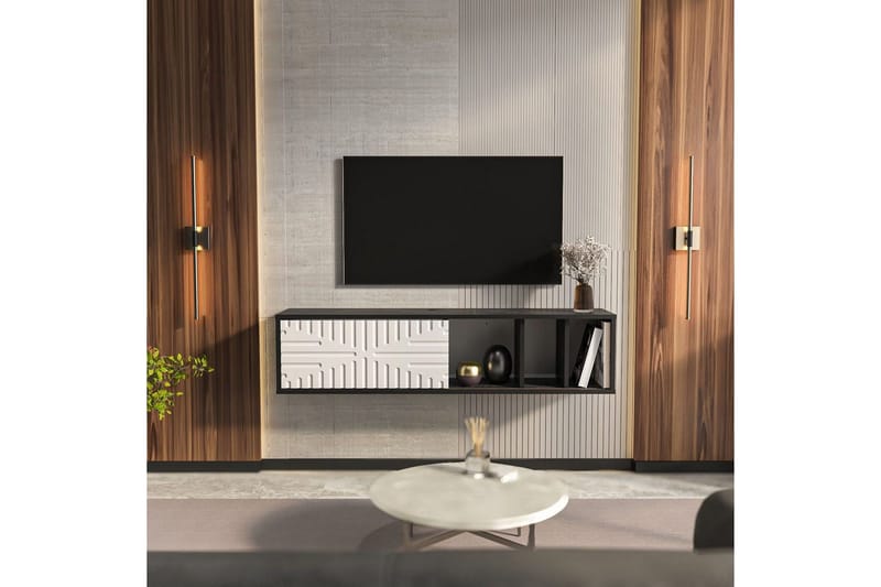 Saller Tv-bänk 140 cm - Svart/Vit - Möbler - Vardagsrum - Tv-möbler & mediamöbler - Tv-bänkar